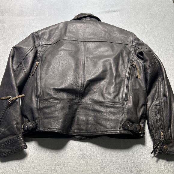 Heavyweight Black Cal Leathers Jacket Womens XL 24x23 LAPD First Gear Motorcycle - Picture 7 of 16